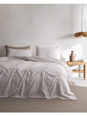 Madame Coco Arsene Çift Kişilik %100 Pamuk Ranforce Baskılı Nevresim Takımı - Bej