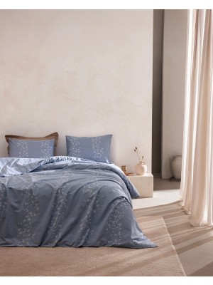 Madame Coco Arsene Çift Kişilik %100 Pamuk Ranforce Baskılı Nevresim Takımı - Mavi