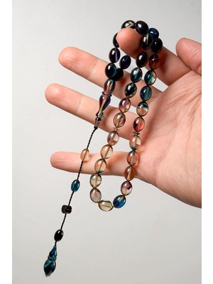 Tesbihkenti Renk Geçişli Usta Işçilik Ateş Kehribar Tesbih