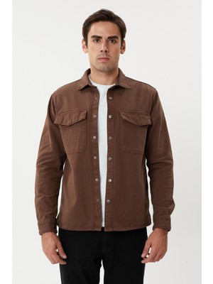 Twister Eg 1835-06 Çift Cepli Çıtçıtlı Kalın Erkek Kot Gömlek