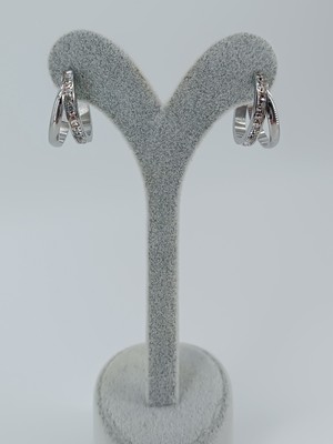 Lagül Aksesuar 316L Çelik Kararmaz Suya Dayanıklı Taşlı Sarmal Model Küpe