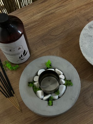 Bio-Fire V2 (Beton) Masaüstü Şömine + 1 Lt Bio-Ethanol Yakıt