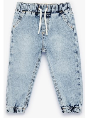 Koton Pamuklu Beli Bağcıklı Lastikli Cepli Jogger Denim Pantolon