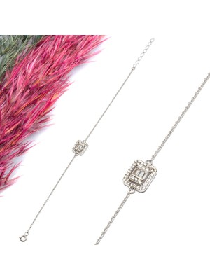 Canka Baget Taşlı Gümüş Bileklik