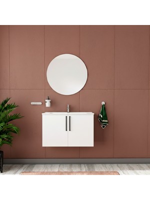 Gtm Banyo Moso Aynalı Banyo Dolabı Seti Beyaz 80 cm