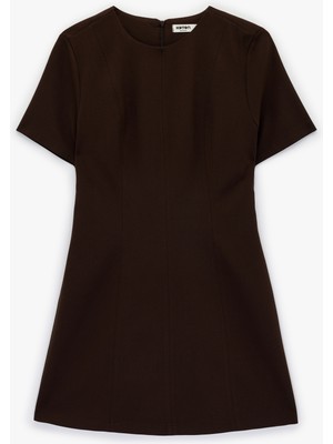 Koton Regular Fit Kısa Kollu Bisiklet Yaka Mini Elbise