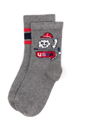 U.s. Polo Assn. Erkek Çocuk Gri Melanj Çorap (Soket) 50318054-VR086
