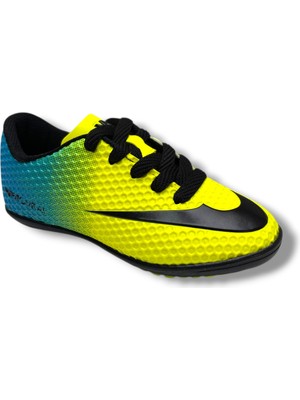 Walked 401-26 Çocuk Halı Saha Ayakkabı Sarı Turkuaz 28-34