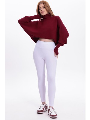 Freemen Kadın Yüksek Bel Iç Göstermeyen Desenli Fitilli Tayt