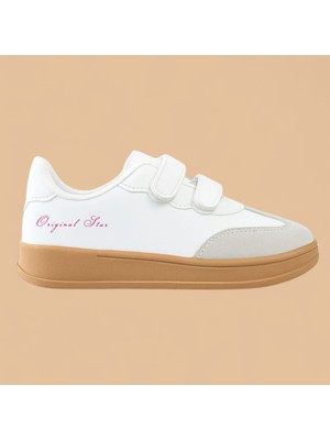 Orıgınal Star Pink Baskılı Kauçuk Görünümlü Kız Çocuk Spor Ayakkabı ve Sneaker