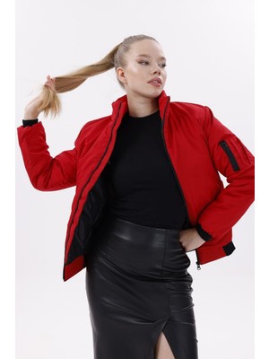 Freemen Kadın Astarlı Dik Yaka Mevsimlik Su ve Rüzgar Geçirmez Mont