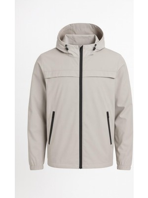 Freemen Erkek Kapüşonlu Rüzgarlık, Fermuarlı Cepli Mevsimlik Mont