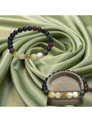 Reina Del Corazen El Yapımı Doğal Kantaşı Sedef Antik 925 Ayar Gümüş Bileklik – Otantik Tasarım, Tarihî Ilhamlı, Bolluk ve Huzur Enerjili Şık Takı