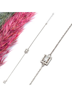 Canka Baget Taşlı Gümüş Bileklik