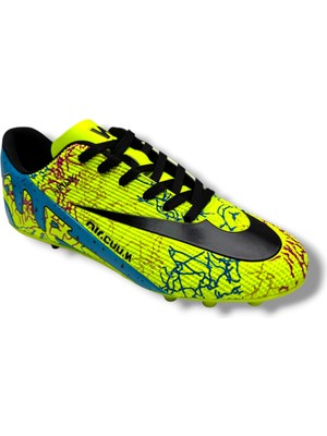 Walked 037-26 Erkek Çocuk Halı Saha Çivili Krampon Sarı Siyah 36-39