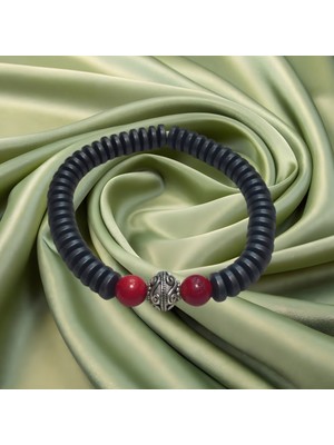 Reina Del Corazen El Yapımı Doğal Mercan Antik 925 Ayar Gümüş Bileklik – Otantik Tasarım, Tarihî Ilhamlı, Bolluk ve Huzur Enerjili Şık Takı