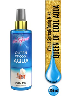 Eda Taşpınar QueenOf Cool Aqua Body Mist Vücut Spreyi, Mykonos’un Mistik Kokusu, Fresh Okyanus, 200 ml