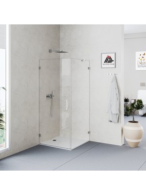 Helios D101 Sabit Panel Kare Menteşeli Sistem Duşakabin Şeffaf Cam H: 190 cm