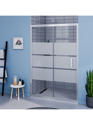 Kupon Duş ve Banyo Sistemleri Vesta D200  Iki Duvar Arası  1 Sabit 1 Sürgü Duşakabin Parlak Profil Kumlu Cam H: 190 cm