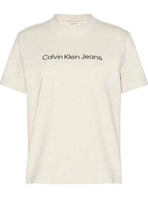 Calvin Klein Kadın Gri Calvin Klein A- Inst. Logo Classıc Tee Ss Gri Kadın T-Shirt