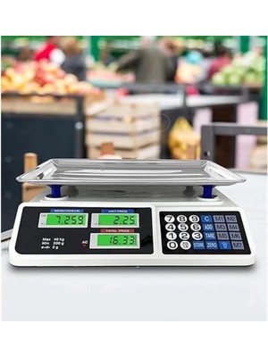 Elektronik Dijital Terazi, Bakkal Manav Market ve Kasap Kullanımına Uygun, 40 kg Kapasite