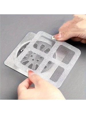 Yapışkanlı Banyo Gideri Süzgeci 10 ?lu Set Tek Kullanımlık Evye Tıkanıklık Önleyici, Saç