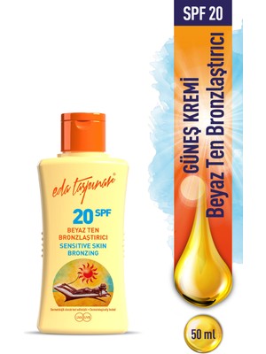 Eda Taşpınar Beyaz Ten Bronzlaştırıcı Spf 20 Seyehat Boy 50 ml