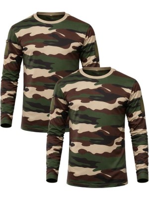 Single Sword 2’li Set Unisex Kamuflaj Desen Uzun Kollu %100 Pamuk Kamp · Askeri · Spor · Günlük T-Shirt S//Ç.KAMUFLAJ