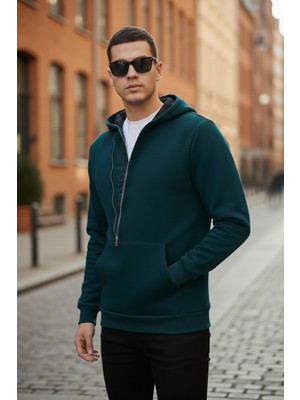 Buratti Kanguru Cepli Fermuarlı Kapüşon Yaka Slim Fit Sweat Erkek Sweat 575707