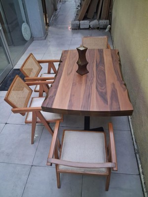 Bengi Ankara Mobilya Masa Kütük 90545 V Ayak Açılır Ahşap Boyalı Adet  Sandalye Takım