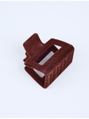 Jimmy Key Kahverengi Kadife Görünümlü Küçük Mandal Toka