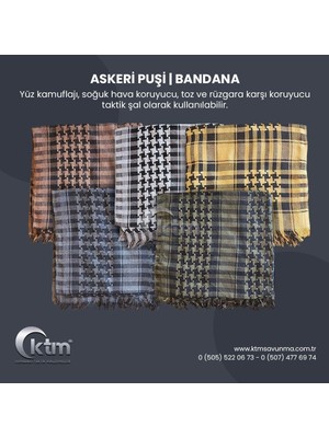 Askeri Puşi, Şal, Bandana, Eşarp Desenli Mor-Siyah Desenli