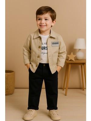 tinytrends Erkek Çocuk Mevsimlik %100 Pamuk 3'lü Alt Üst Takım