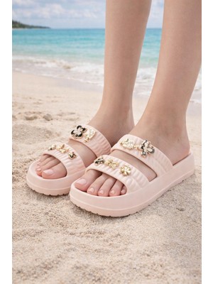 ModaOnn  Kadın Taşlı Şık, Rahat, Konforlu Günlük Eva Terlik