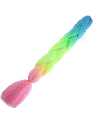 Hsc Bilişim Afrika Örgülük Ombreli Sentetik Saç 100 Gr. / Açık / Neon Sarı / Pembe