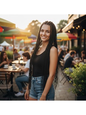 Hsc Bilişim Afrika Örgüsü ve Rasta Için Sentetik Saç / Siyah