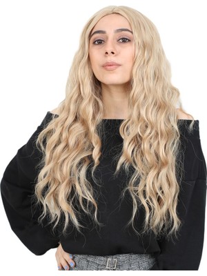 Hsc Bilişim Su Dalgası Uzun Perçemsiz Fiber Sentetik Peruk / Balköpüğü