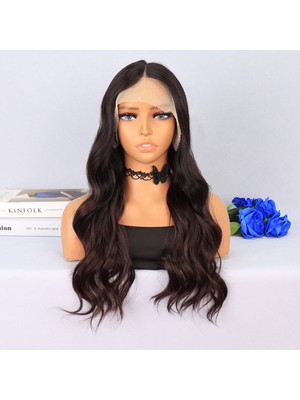 Hsc Bilişim Kahverengi / Kızıl Kahve Ombreli Su Dalgalı Tül Peruk