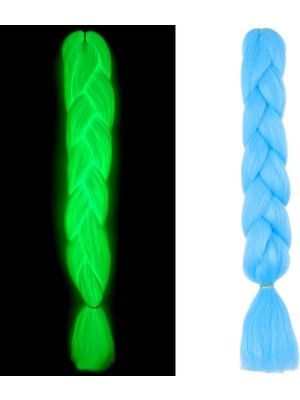 Hsc Bilişim Fosforlu Neon Örgülük Saç Esperer 100 Gr. / Bebek Mavisi