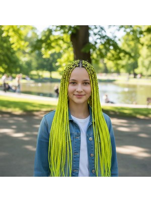 Hsc Bilişim Afrika Örgüsü ve Rasta Için Sentetik Saç / Neon Sarı