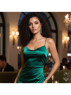 Hsc Bilişim Gerçek Front Lace Tül Peruk / Kabarık Dalga / Doğal 50/55CM