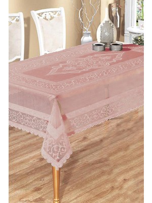 Raşel Örme 140X180 Pano Desenli Masa Örtüsü Pembe