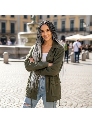 Hsc Bilişim Afrika Örgüsü ve Rasta Için Sentetik Ombreli Saç / Siyah / Beyaz