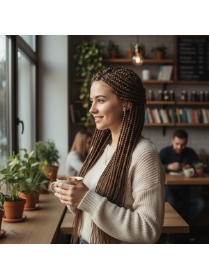Hsc Bilişim Afrika Örgüsü ve Rasta Için Sentetik Saç / Orta Kumral