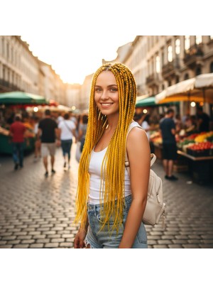 Hsc Bilişim Afrika Örgüsü ve Rasta Için Sentetik Saç / Koyu Sarı