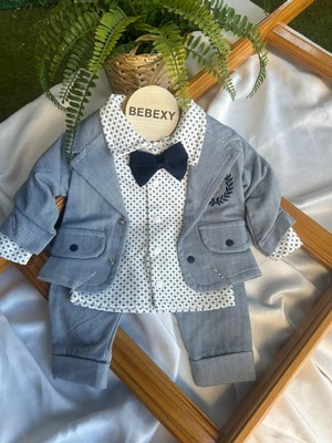 bebexy Papyonlu Ceketli  Mavi Takım