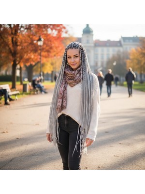 Hsc Bilişim Afrika Örgüsü ve Rasta Için Sentetik Saç / Açık Gri