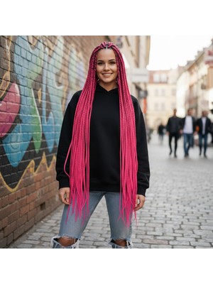 Hsc Bilişim Afrika Örgüsü ve Rasta Için Sentetik Saç / Koyu Pembe