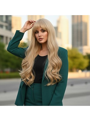 Hsc Bilişim Kahküllü Uzun Dalgalı Fiber Sentetik Peruk / Balköpüğü