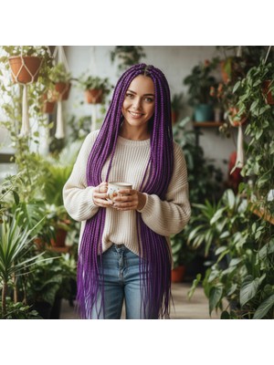 Hsc Bilişim Afrika Örgüsü ve Rasta Için Sentetik Saç / Koyu Mor